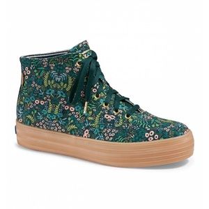 Keds Rifle Paper Co Floral Hightop Sneakers Sz 10